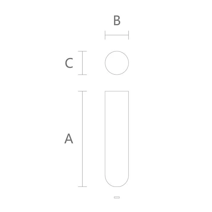 Technical drawing of precision-finished furniture leg MN-234 with dimensions indicated