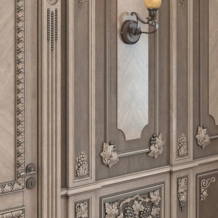 Carved wooden insert N-024, application of wooden decor in interior