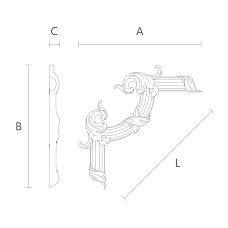 Elegant and original wooden carved applique N-419 drawing
