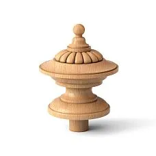 Wooden post cap L-083 on staircase, interior photo