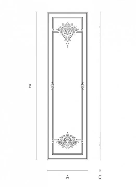 Wooden decor set C-001-2-1 drawing