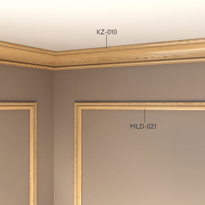 Interior with application of wooden molding MLD-021