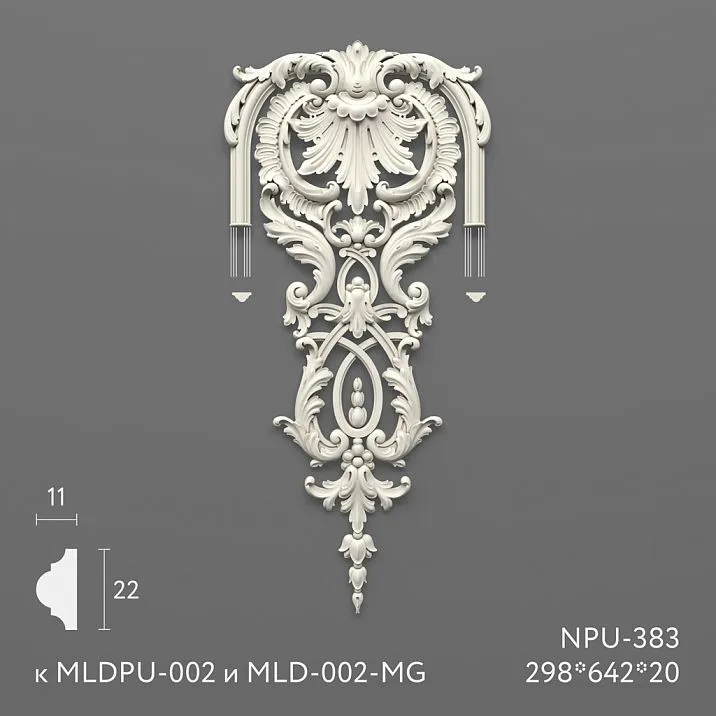 Polyurethane molding NPU-383. Decor for moldings. Image 698d92dc925e3