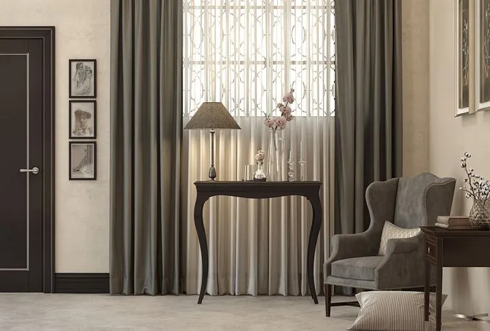 Console STL-018 made of solid wood in dark color