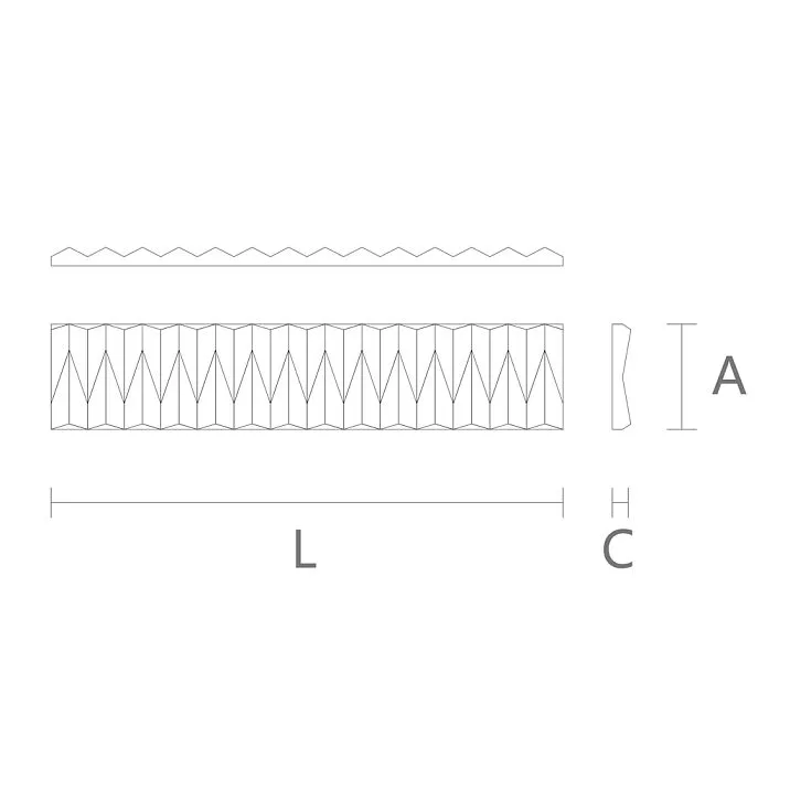 Decorative molding KPU-119 from polyurethane &ndash; wall decoration elements, drawing for dimensions