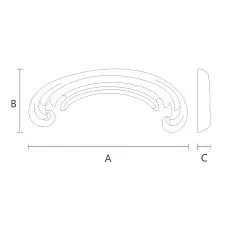N-428R applique with floral ornament, drawing