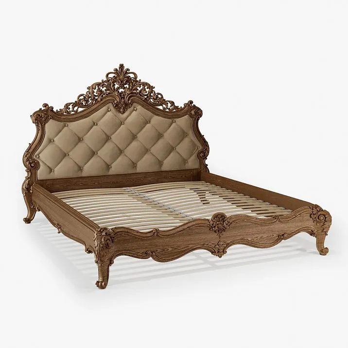 Ready-made wooden bed in classic style
