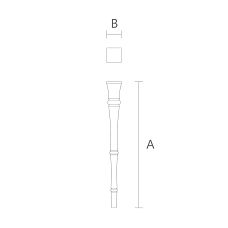 Drawing of wooden legs for table MN-108
