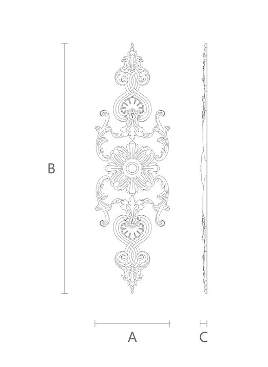 Decor Set C-017 made of solid wood drawing