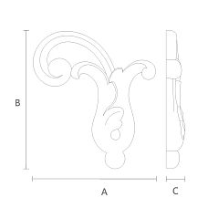 Carved wooden inlay N-303L &mdash; home decor drawing
