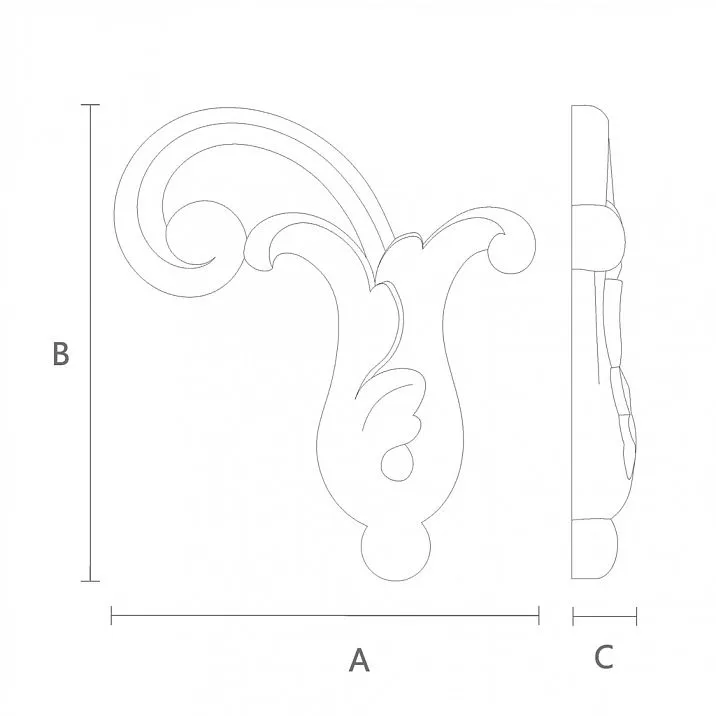 Carved wooden inlay N-303L &mdash; home decor drawing