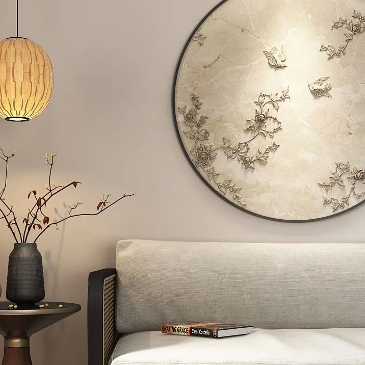 Interior with NPU-476R decoration in the form of a hovering bird on the wall