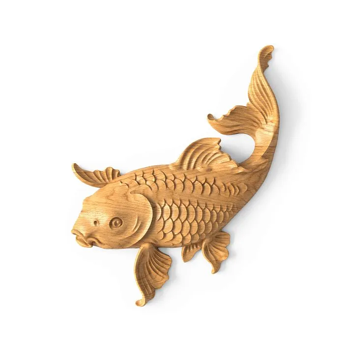 Carved Inlay N-483R in the Shape of a Fish