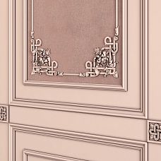 Carved wooden inlay N-326 on doors and walls, interior photo
