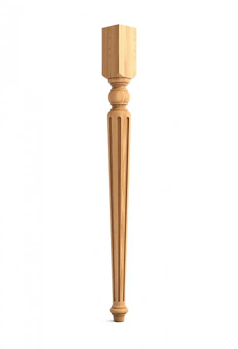 Wooden decorative leg, support for bar counter or bar stool