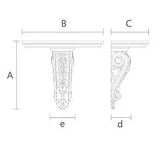 Carved shelf PKR-012.1 drawing