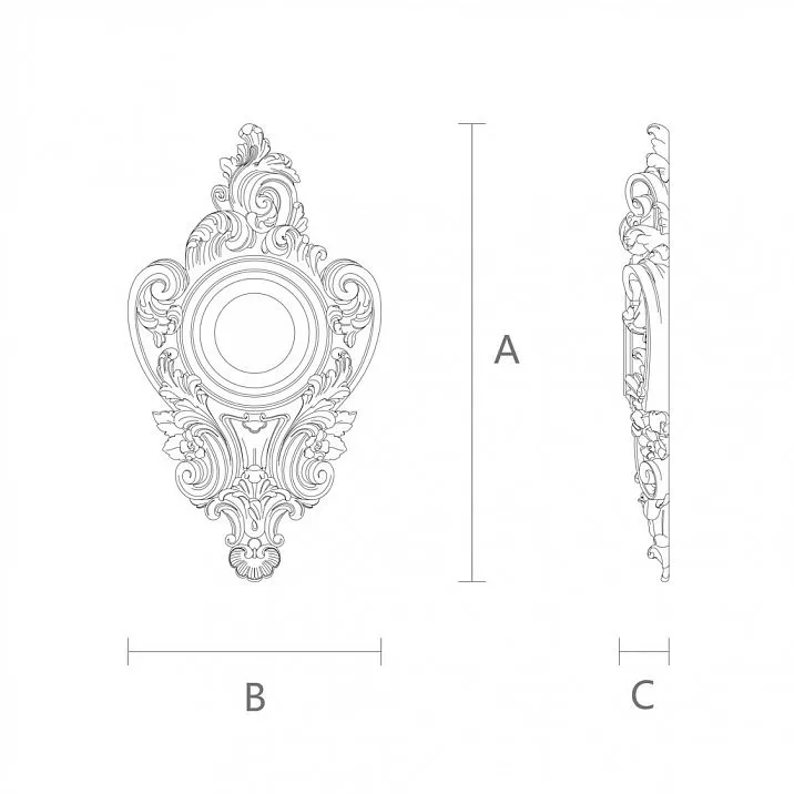 Wall clock "Versailles" CH-001 &mdash; drawing