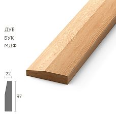 Wooden baseboard/sole PLT-007 97&times;22 mm with high-thick reinforced profile