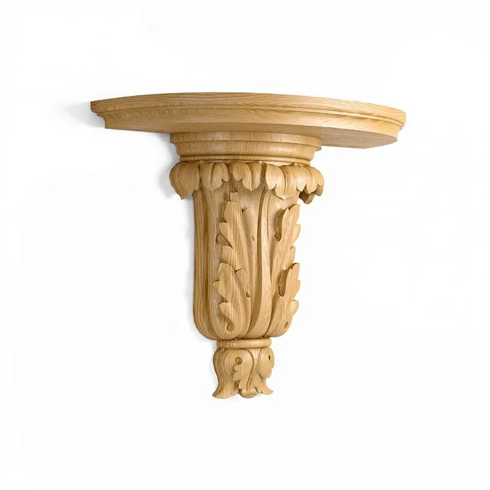 Carved acanthus leaves and ornaments on shelf PKR-028.1 &mdash; elements of classic design.