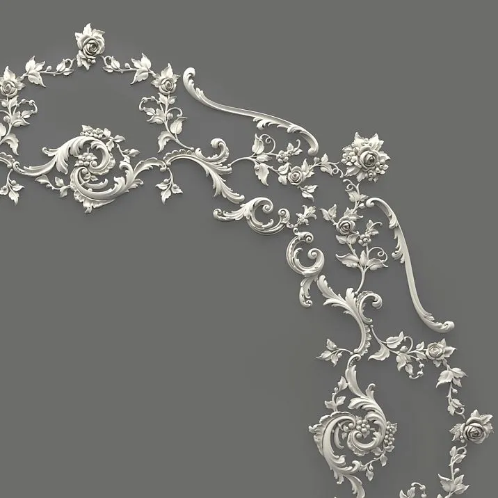 Decorative element CPU-067 for molding on walls and accent interior decoration close-up of ornament
