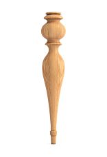 Wooden table leg with a unique grain and structure