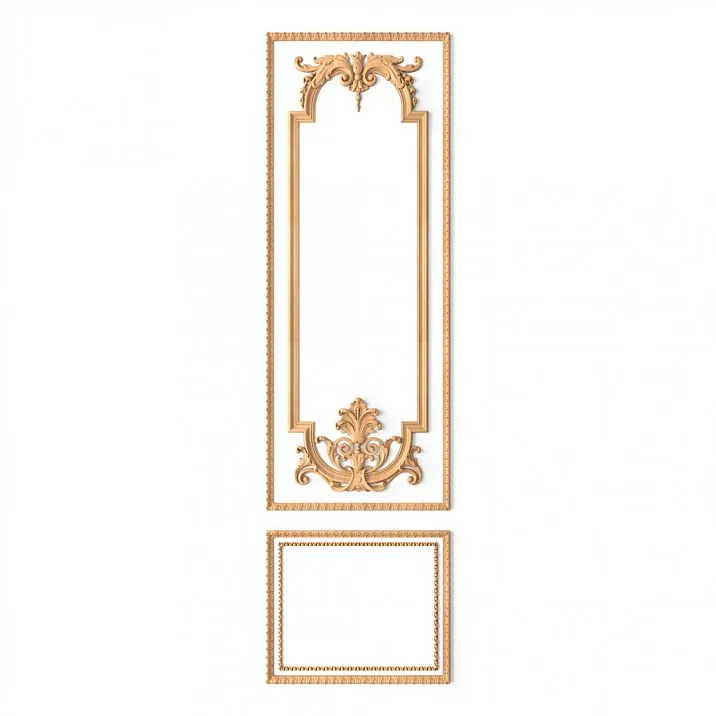 Wooden decorative set C-003-3 with floral ornament