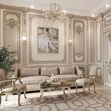 Wooden decor set shown in the photo, wooden interior decor on walls and doors