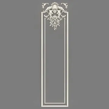 Общий вид Лепного декора CPU.VRS-060, демонстрирующий богатый орнамент и плавные завитки.