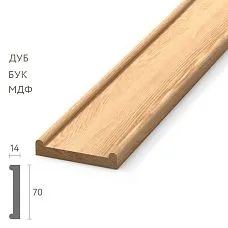 Wooden molding MLD-029 large section 70&times;14 and 70&times;16 mm monumental quarter-round profile from oak, beech, MDF