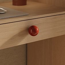 ORB HL-002M furniture handle made of solid wood with a spherical button-shaped coating for classic cabinets, chests, and dressers