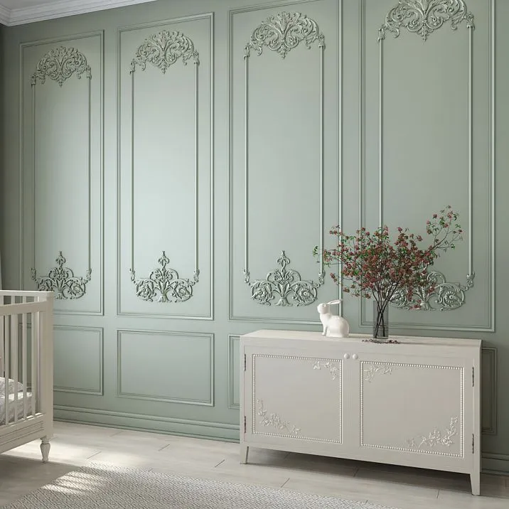 High-quality carved end cap for wall decoration set