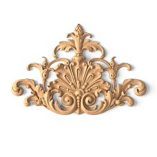 Wooden decorative element with symmetrical pattern