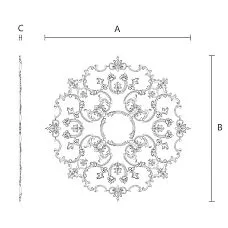 Wall and ceiling moldings &mdash; modular CPU-069 polyurethane molding drawing
