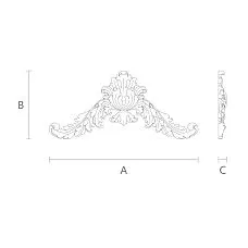 Wooden Inlay with Detailed Carved Floral Pattern