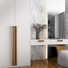 Wooden furniture handle Twist HL-020M view on a wardrobe