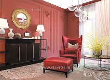 Detailed view of floral ornament on the overlay from the C-001-2-2 wooden decor set