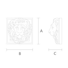 Carved lion mask as an artwork  drawing