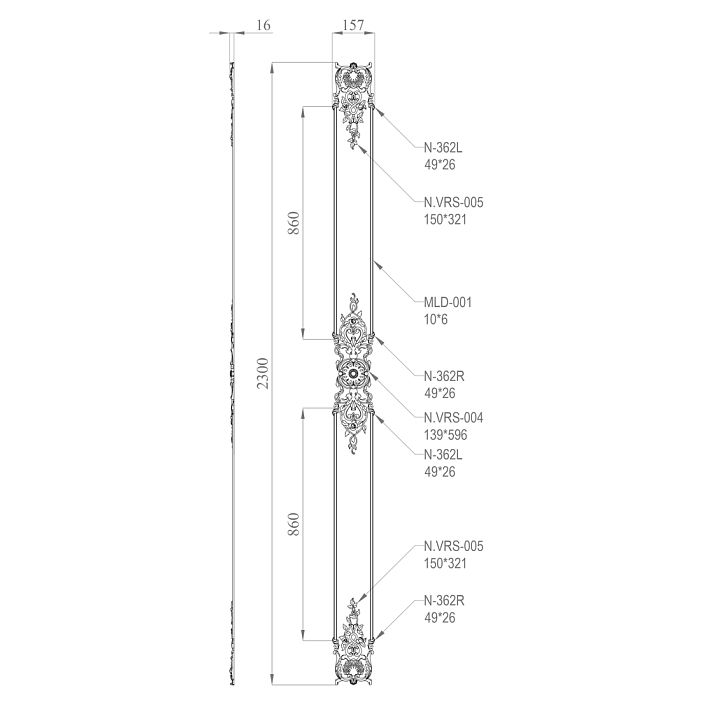 Decoration set C.VRS-058 - diagram