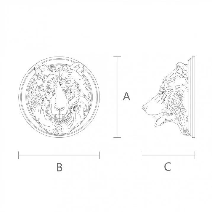 Carved bear maskron by Stavros design