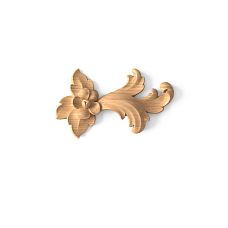 Wooden furniture decor in the form of a branch with leaves and flowers