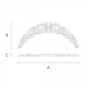 Carved applique IKN-016 from oak &mdash; decorative element for church and home decor.