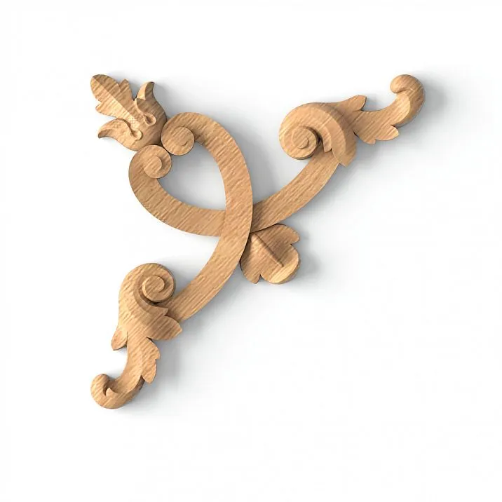Elegant Wooden Carved Overlay N-393 with Floral Motif