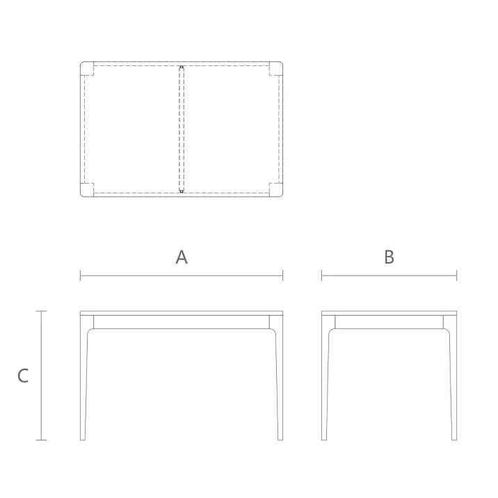 Detailed plan of the Norton 002-009 table with smooth surface and thoughtfully designed texture