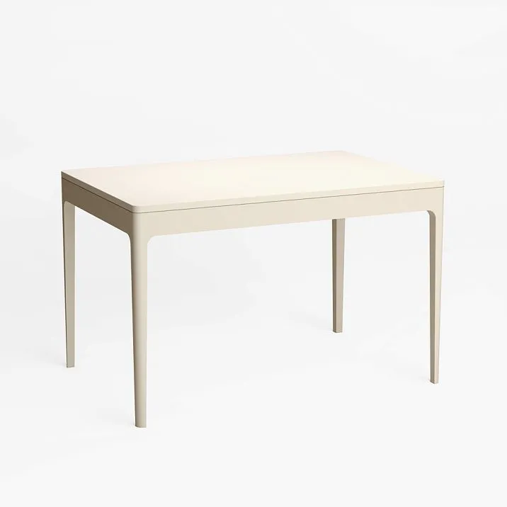 Overall view of the Norton 002-009 table, illustrating the harmonious combination of minimalist design and functionality