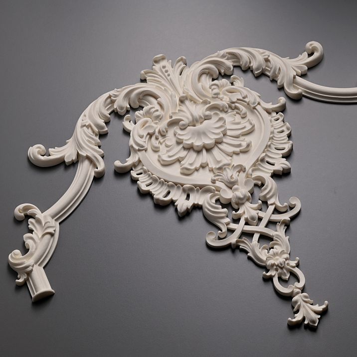 NPU-413 polyurethane overlay 530x410x18 mm for furniture, doors. Stavros decoration for painting, moisture-resistant