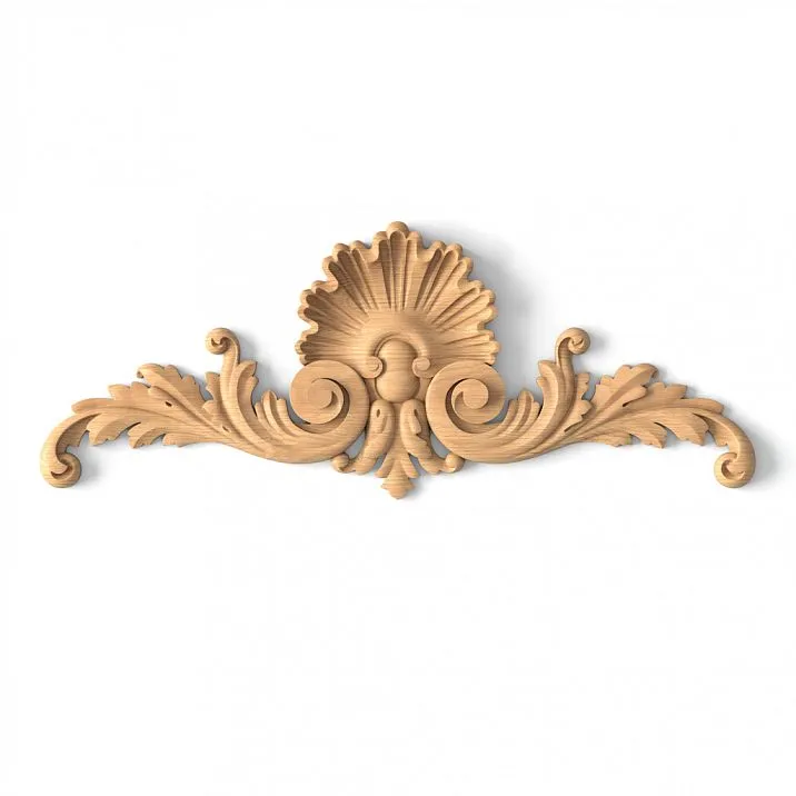 Wooden Decorative Inlay N-204 with Baroque Ornament Drawing