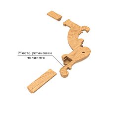 Carved overlay MLD-1U-2L, mounting location for decor on molding
