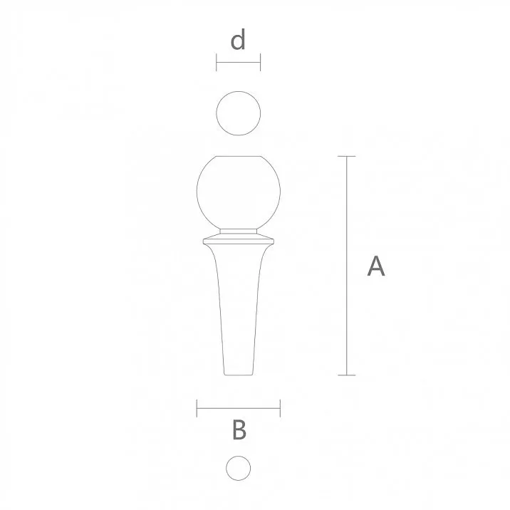 Leg for furniture made of oak or beech with unique design for ottomans, side tables