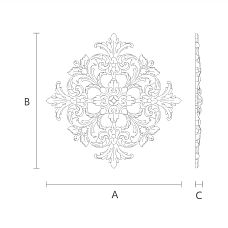 Floral wooden overlay N-421, carved, made at the decor store Stavros according to drawing