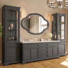 Wooden frame for mirror and painting, carved frame RM-036 from MDF in interior on photo